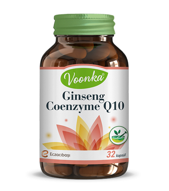 Voonka Ginseng & CoQ10 ( Coenzyme Q10  ) 32 kapsül SKT:02/2020