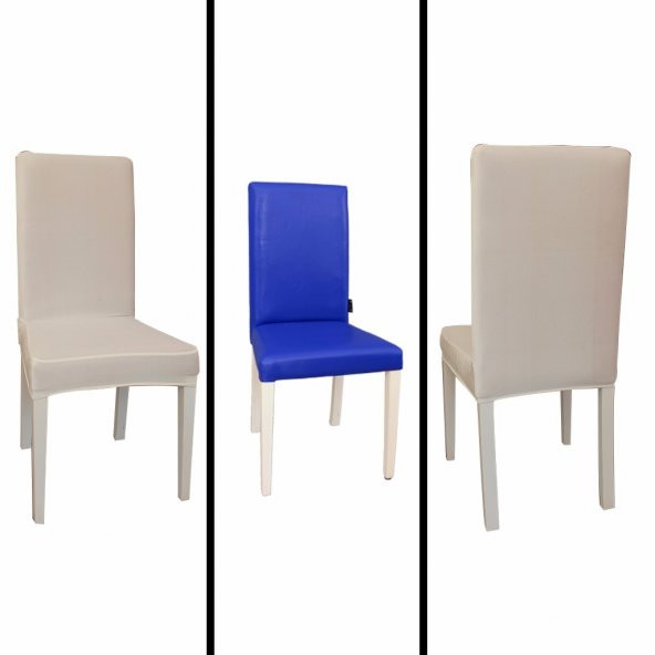 MakeupDeco Sandalye Kılıfları Fleks Kumaş Beyaz