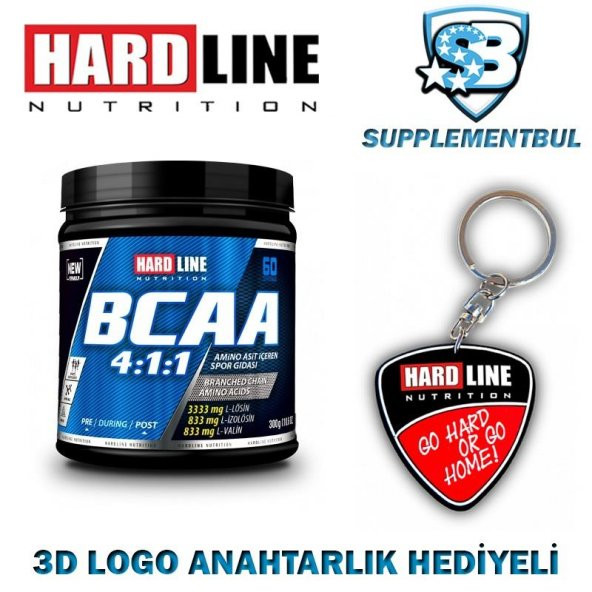 Hardline BCAA 4:1:1 300 Gr. + 3D Logo Anahtarlık Hediyeli