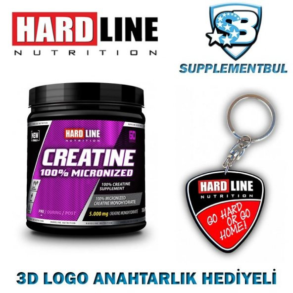 Hardline Kreatin Creatine 100 Micronized 300 Gr. + 3D Logo Anaht