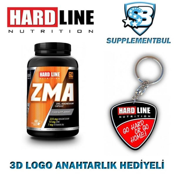 Hardline ZMA 180 Kapsül + 3D Logo Anahtarlık Hediyeli