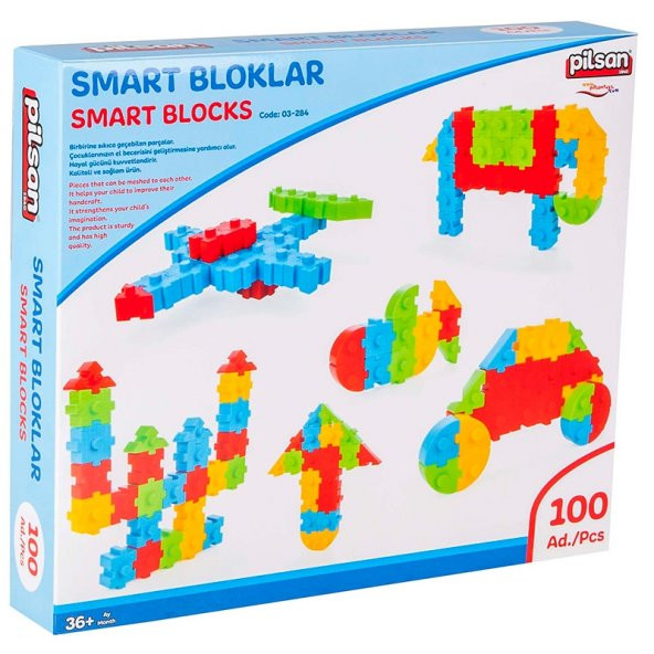 Pilsan Smart Bloklar Kutulu (100 Parça) - KARGO BEDAVA