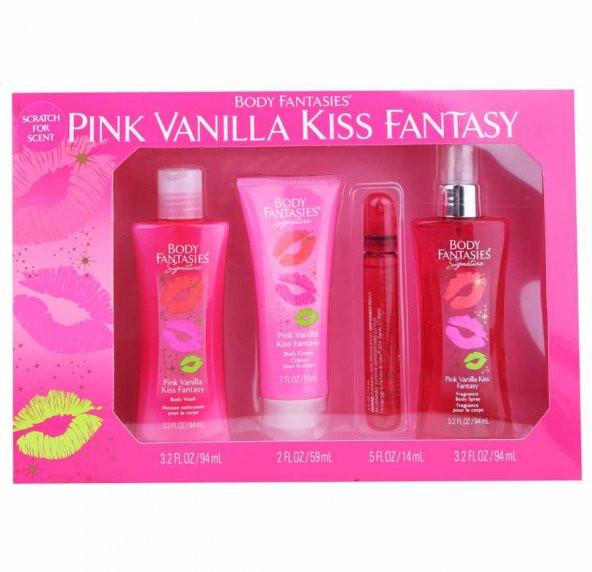 Body Fantasies Pink Vanilla Kiss Vücut Spreyi Ve Bakım Fırsat Seti