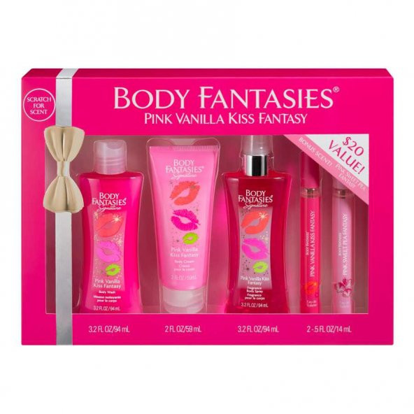 Body Fantasies Pink Vanilla Kiss Fantasy Kadın Bakım Seti + Elega