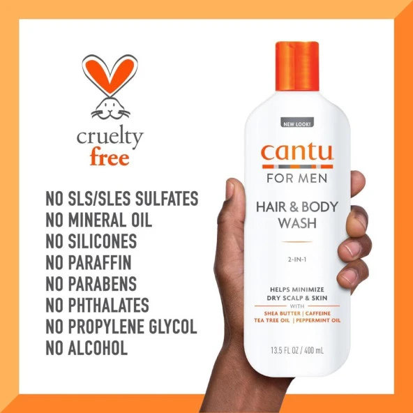 Cantu Erkeklere Özel 2'si Bir Arada Saç Şampuanı 400ml ( Şampuan+Saç Kremi+Duş Jeli) - 4