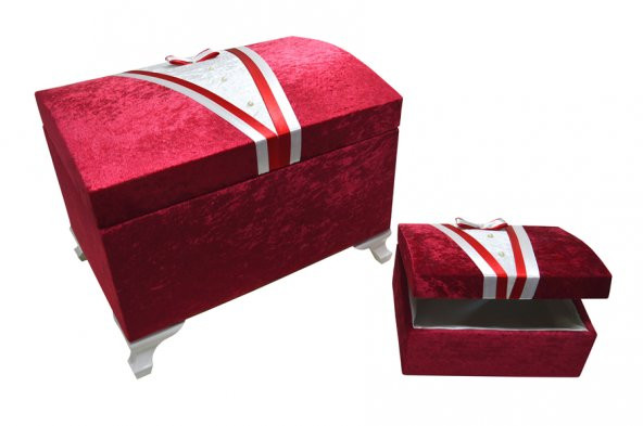 DAMAT MODEL NİŞAN VE ÇEYİZ SANDIĞI (BORDO) - 3