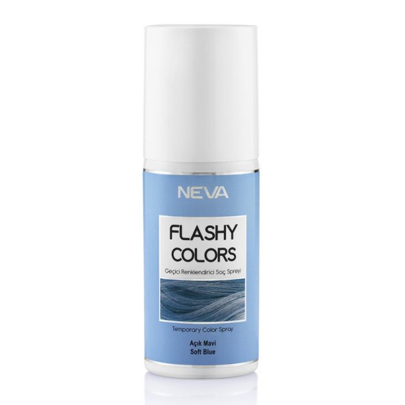 Neva Flashy Colors Geçici Renk Saç Spreyi - Açık Mavi 75 ml