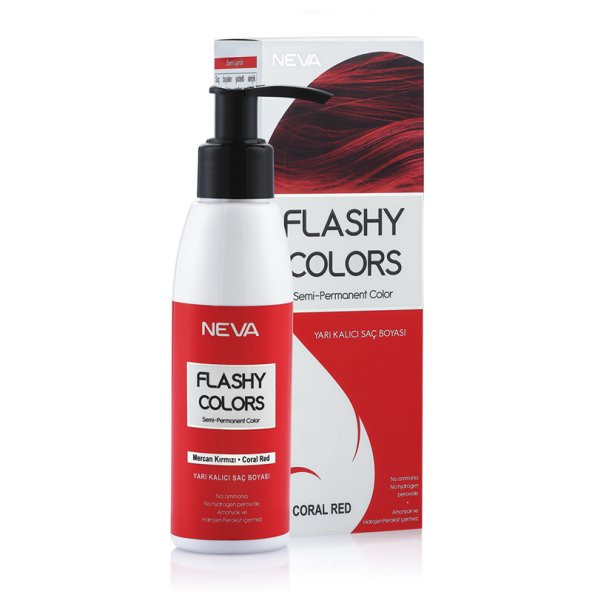 Neva Flashy Colors Yarı Kalıcı Saç Boyası - Mercan Kırmızı 100 ml