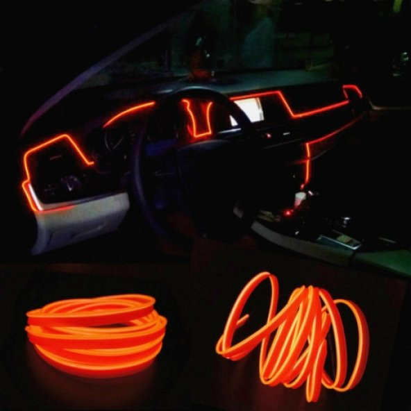 ModaCar Turuncu Araç İçine Neon Kablo 5 Metre 378821