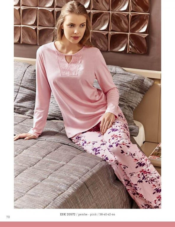 Eros 20572 Bayan Uzun Kollu Pijama Takımı