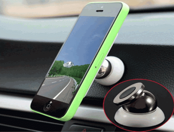 Araç İçi 360° Dönebilen Mıknatıslı Yapışkanlı Telefon Tutucu
