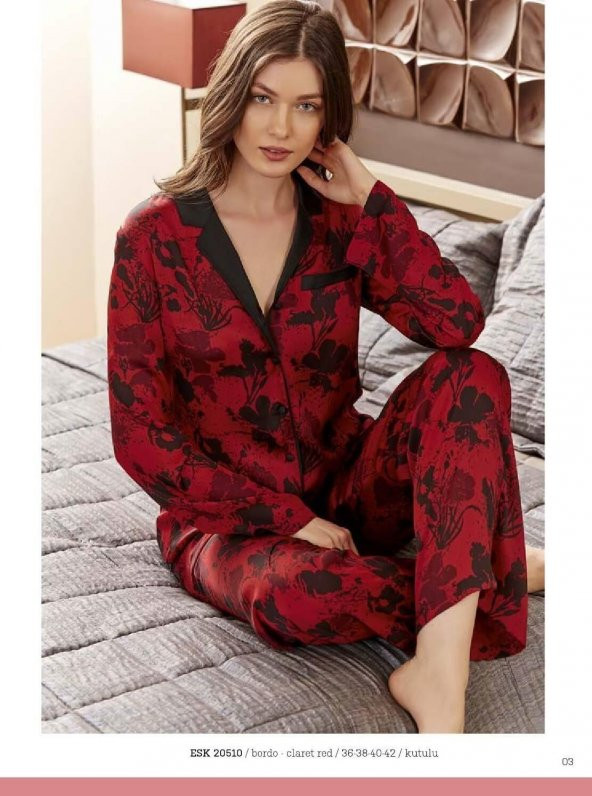 Eros 20510 Bayan Saten Pijama Takımı
