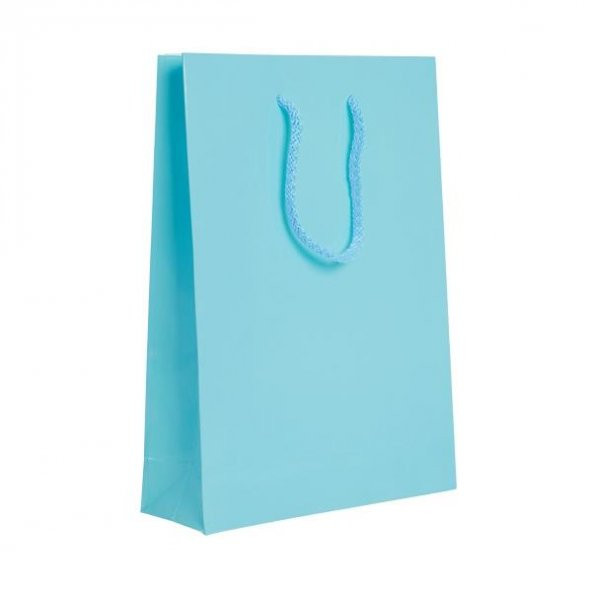 25 Adet Mavi(Açık mavi) Karton Hediyelik Çanta 18X24cm Doğum Günü