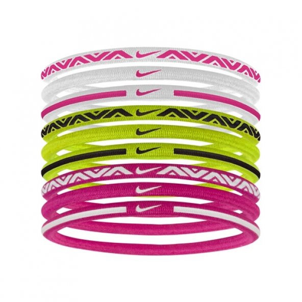 Nike Elastic Haırbands 9pk 2.0 White/Vıvıd Pink/Volt N.Jn.E4.105.Os Saç Bandı