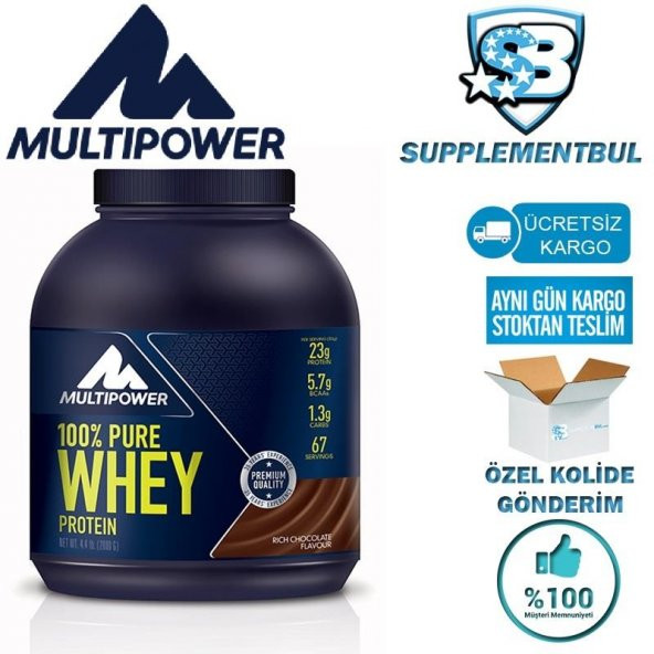 Multipower 100 Pure Whey Protein 2000 Gr. Rich Chocolate