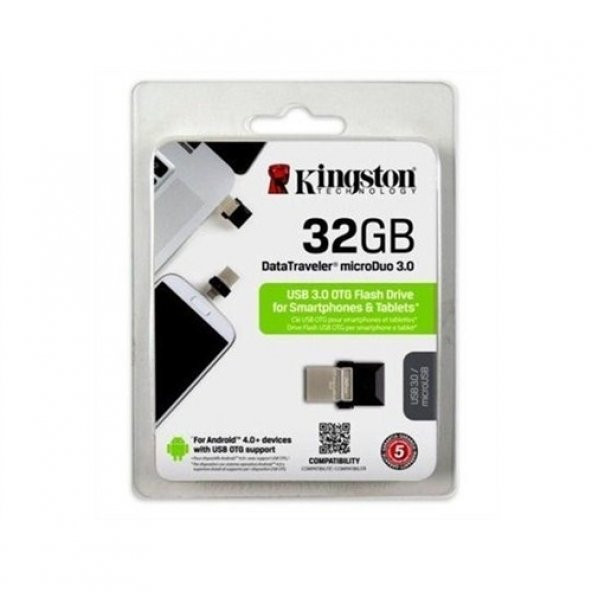 Kingston 32GB USB 3.0 Flash Bellek Micro Duo OTG DTDUO3/32GB