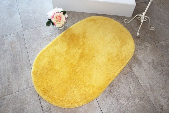 Alessia Home Colors Oval Sarı Banyo Halısı