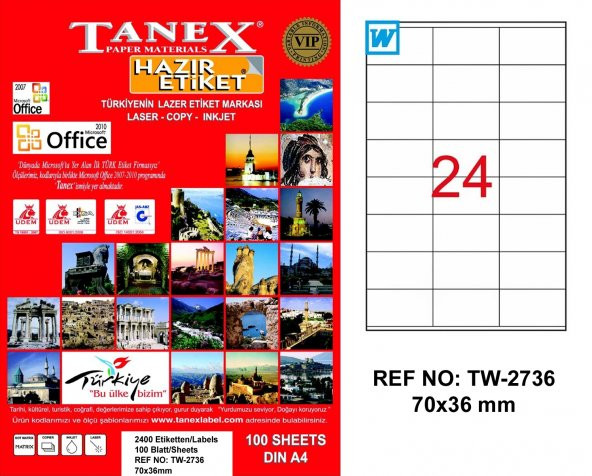 TANEX TW-2736 LAZER ETİKET
