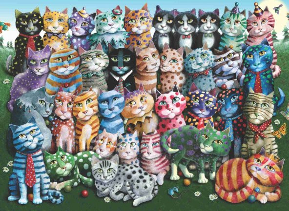Puzzle 1000 Parça/Aile Toplantısı/Cat Family Reunion (Anatolian)
