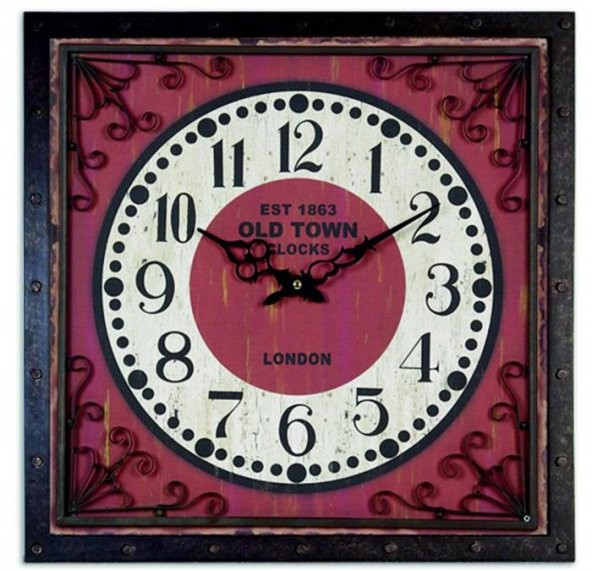 Ahşap Kare Dekoratif Duvar Saati 50x50