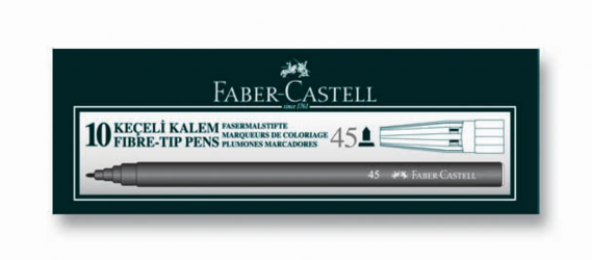 Faber Castel 10 Adet Tek Renk Keçeli Kalem ( SİYAH ) 1027
