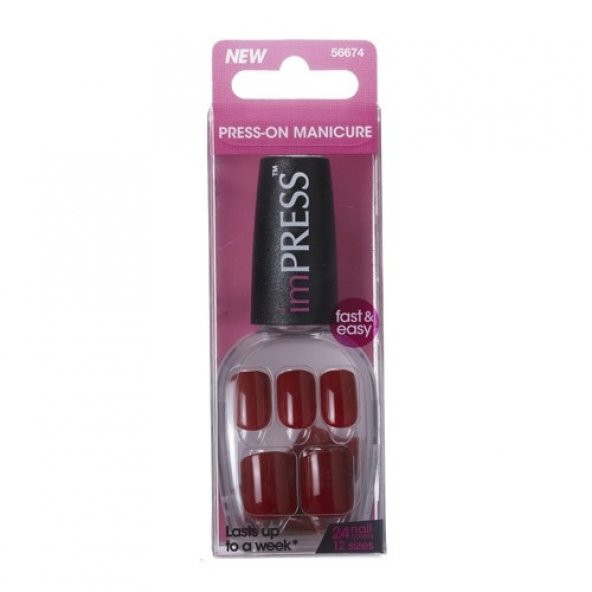New Kiss İmpress Presson Manicure 24 Nails Color Kendinden Yapışkanlı Takma Tırnak
