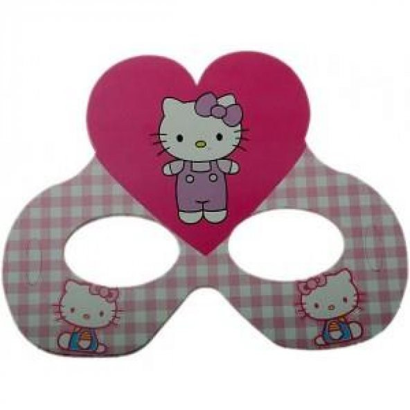 6 Adet Hello Kitty Karton Gözlük Kız Doğum Günü Parti Malzemesi