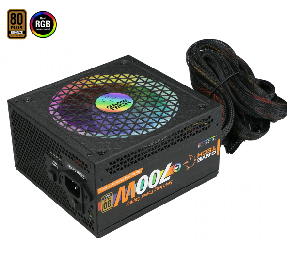GAMETECH GTP-700 RGB 700W 80 Plus Bronze Sertifikalı Power Supply PC Güç Kaynağı