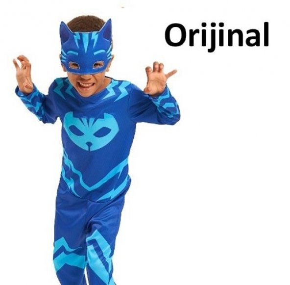 Pijamaskeliler Kedi Çocuk Kostümü - Mavi Catboy Kostümü - Orijina