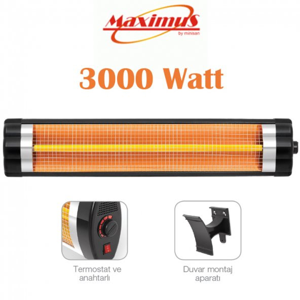 Maximus AVR-3000 - 3000W İnfrared Elektrikli Isıtıcı Soba