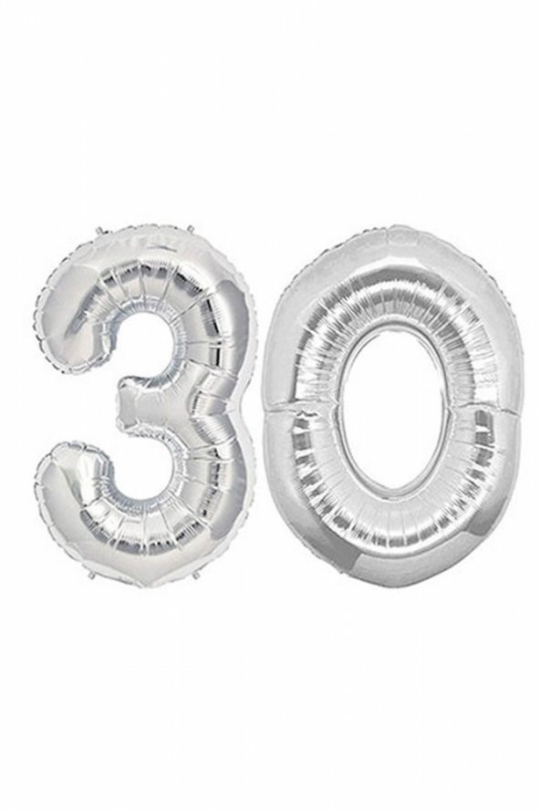 30 Yaş Gümüş Folyo Balon 90cm (40 inch) 1 Adet