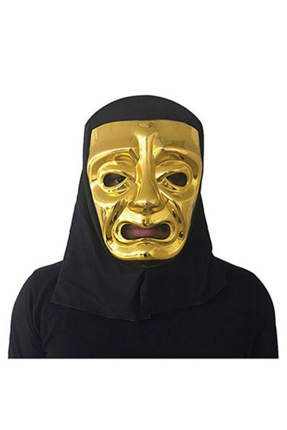 Halloween Ağlayan Yüz Maske Altın 1 Adet