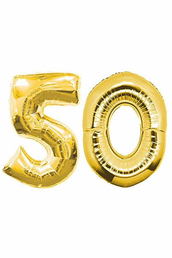 50 Yaş Altın Folyo Balon 90cm (40 inch) 1 Adet
