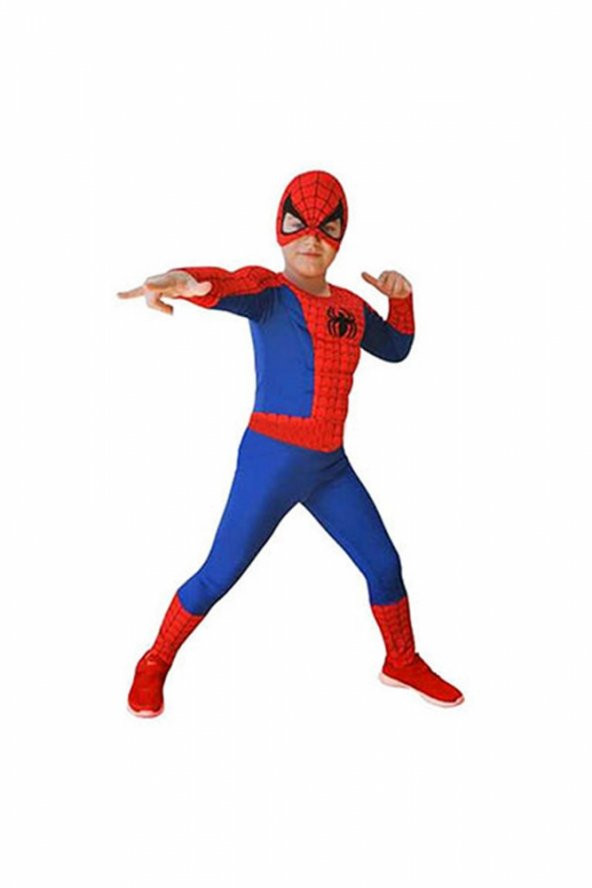 Spiderman Kaslı Çocuk Kostüm 4-6 yaş 1 Adet
