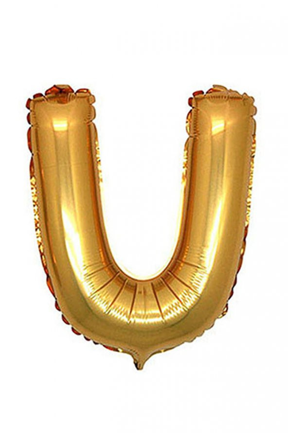U Harf Altın Folyo Balon 40cm (16 inch) 1 Adet