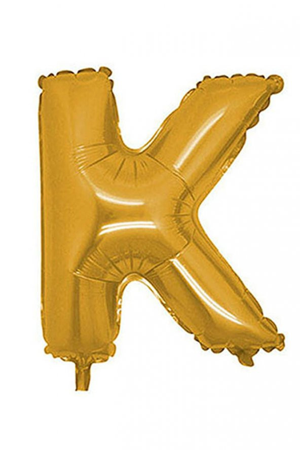 K Harf Altın Folyo Balon 40cm (16 inch) 1 Adet