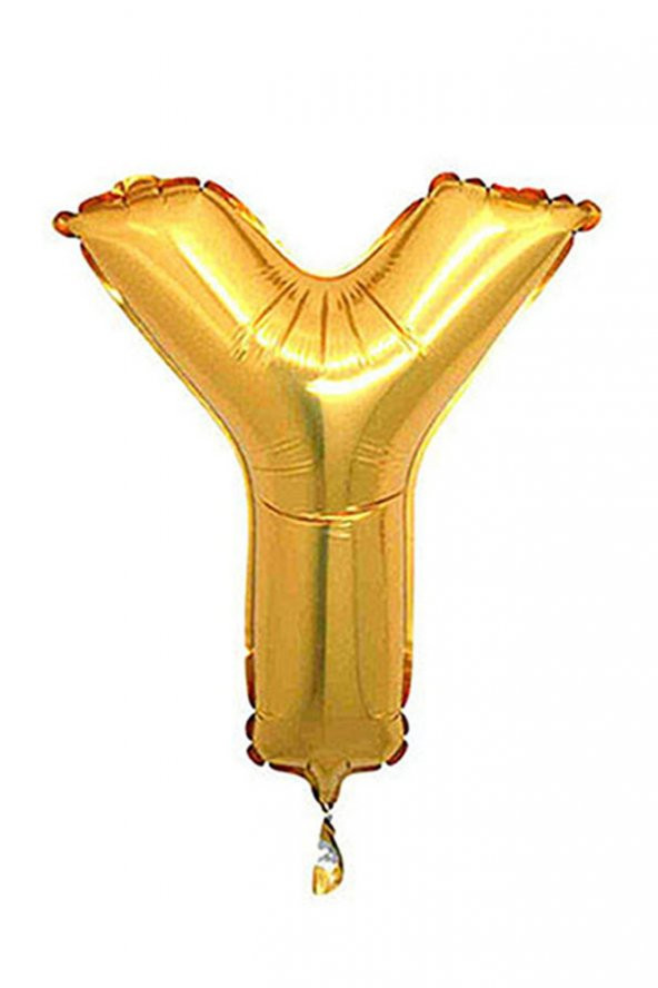 Y Harf Altın Folyo Balon 40cm (16 inch) 1 Adet