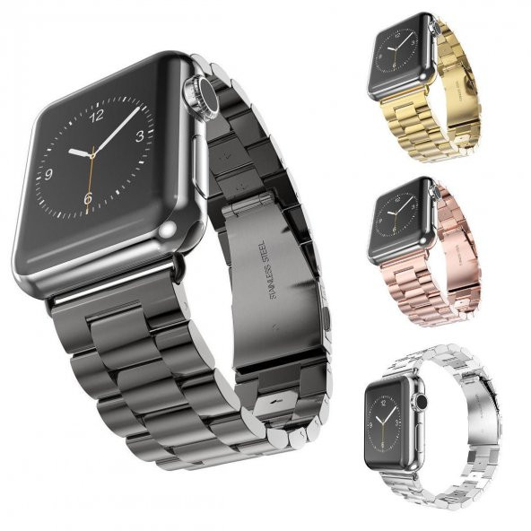 Apple Watch 2 3 4 5 Serisi 42 ve 44mm Steel Çelik TME Kordon