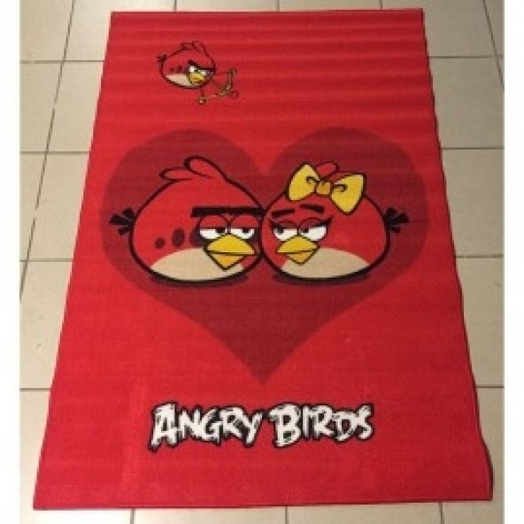 Merinos Polyamid Lisanslı Halı 100X150 Angry Birds Big Heart
