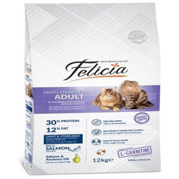 Felicia Somonlu Light Sterilised Kısır Kedi Maması 12 kg