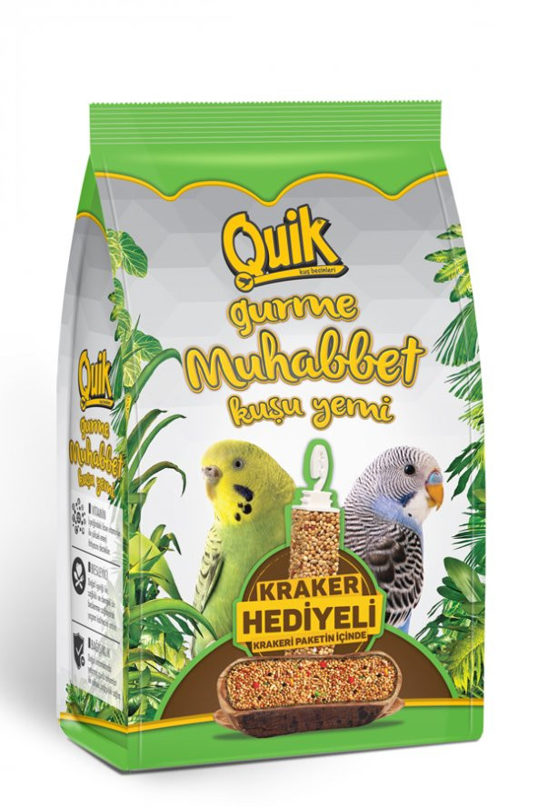 Quik Gurme Muhabbet Kuşu Yemi 500 gr Kraker Hediyeli