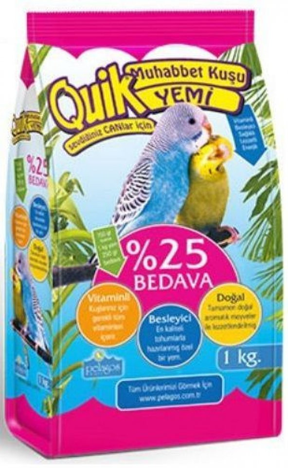 Quik Vitaminli Muhabbet Kuşu Yemi 1 Kg