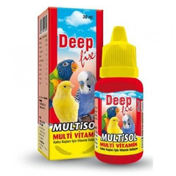 Deep Fix Multisol Kafes Kuşları İçin Multivitamin Takviyesi 30 ml