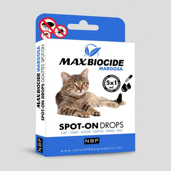 Max Biocide Kediler İçin Bitkisel Dış Parazit Damlası (Margosa) 5
