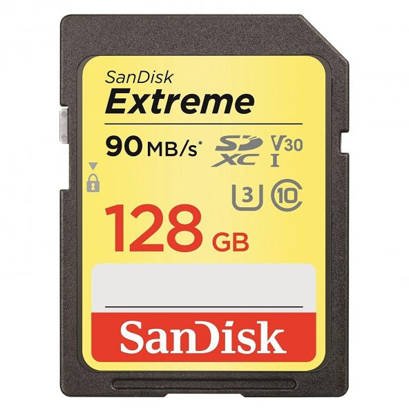 Sandisk Extreme 128GB SD Hafıza Kartı C10 U3 4K 90MB/s 600X
