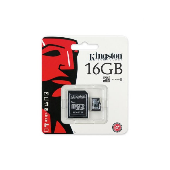 Kingston 16GB Micro SD Class4 Hafıza Kartı SDC4/16GB