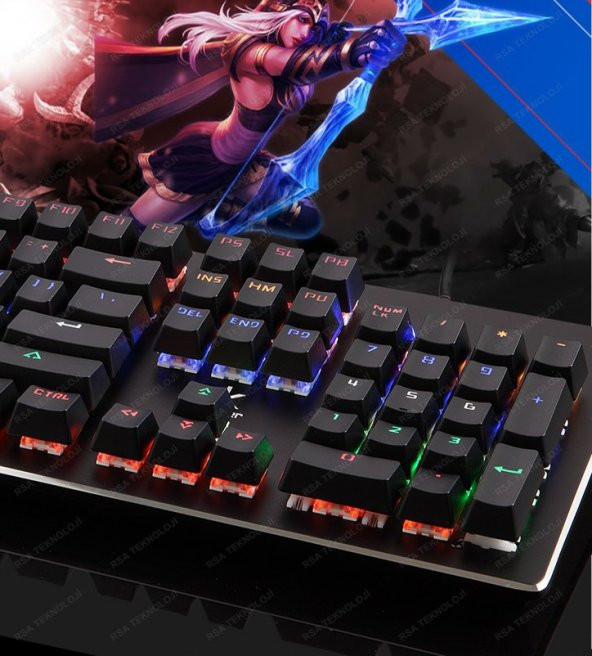 GAMEMAX GM-X560QU İngilizce Blue Switch RGB Mekanik Gaming Oyuncu Klavyesi - 2