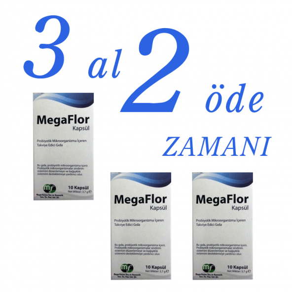 MegaFlor Probiyotik 10 Kapsül 3 al 2 öde