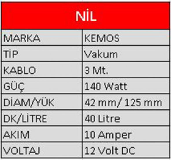 Nil vakumlu Sıvı ve mazot aktarma Pompası 12 VDc - 5