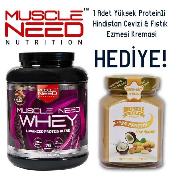 Muscle Need 50 İzole Whey Protein 2.27 Kg 1 Hediye